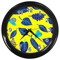 Leaves Pattern Picture Detail Wall Clock (black) by Wegoenart