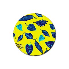 Leaves Pattern Picture Detail Rubber Coaster (round)  by Wegoenart