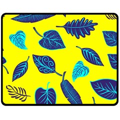 Leaves Pattern Picture Detail Fleece Blanket (medium)  by Wegoenart