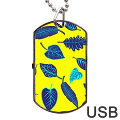 Leaves Pattern Picture Detail Dog Tag Usb Flash (one Side) by Wegoenart