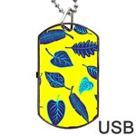 Leaves Pattern Picture Detail Dog Tag USB Flash (One Side) Front