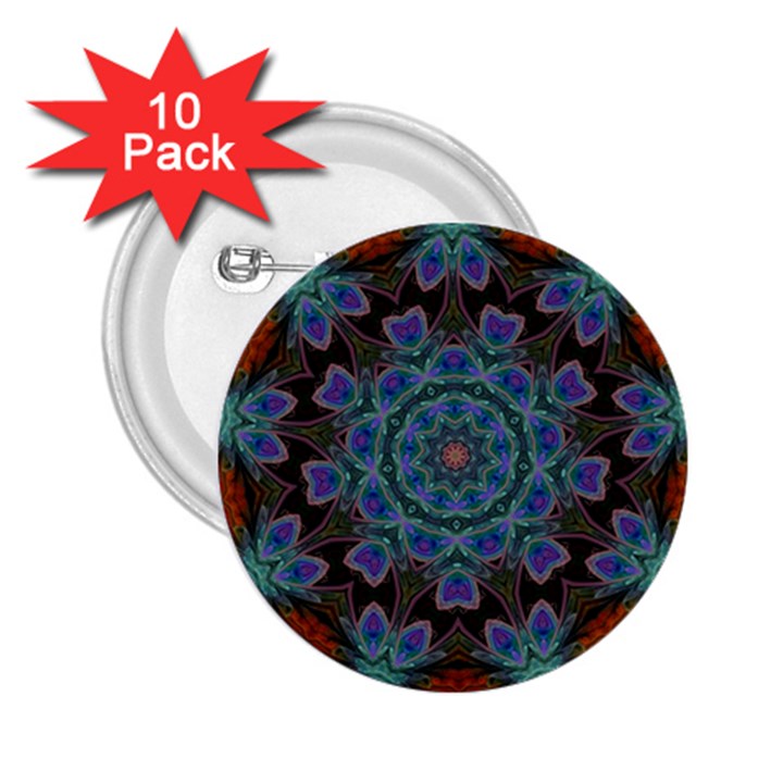 Abstract Art Blue Orange 2.25  Buttons (10 pack) 