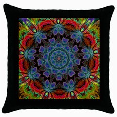 Abstract Art Blue Orange Throw Pillow Case (black) by Wegoenart