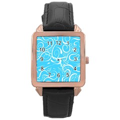 Scribble Reason Design Pattern Rose Gold Leather Watch  by Wegoenart