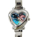 Background Art Abstract Watercolor Heart Italian Charm Watch Front