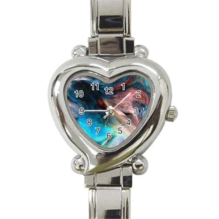 Background Art Abstract Watercolor Heart Italian Charm Watch