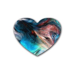 Background Art Abstract Watercolor Rubber Coaster (heart)  by Wegoenart