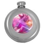 Background Art Abstract Watercolor Round Hip Flask (5 oz) Front