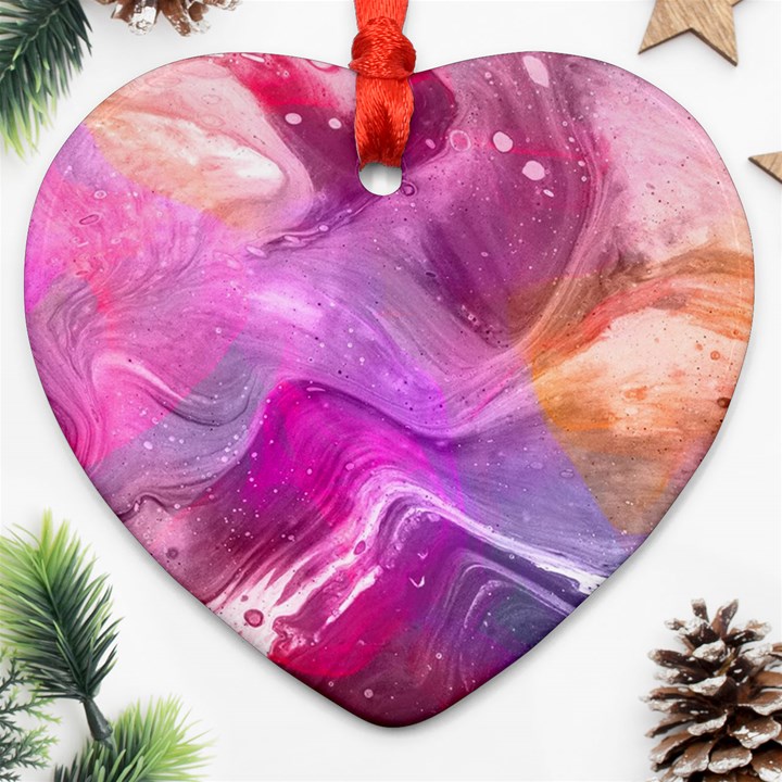 Background Art Abstract Watercolor Heart Ornament (Two Sides)