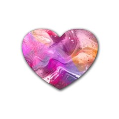 Background Art Abstract Watercolor Rubber Coaster (heart)  by Wegoenart