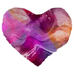 Background Art Abstract Watercolor Large 19  Premium Heart Shape Cushions by Wegoenart