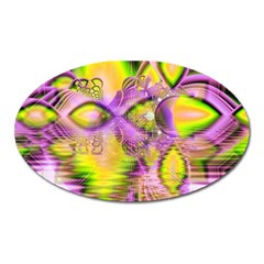 Golden Violet Crystal Heart Of Fire, Abstract Magnet (oval) by DianeClancy