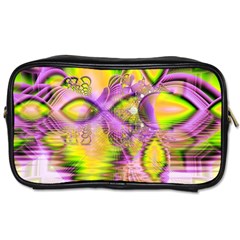 Golden Violet Crystal Heart Of Fire, Abstract Toiletries Bag (two Sides) by DianeClancy