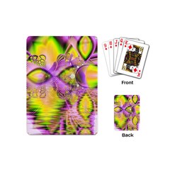 Golden Violet Crystal Heart Of Fire, Abstract Playing Cards (mini) by DianeClancy