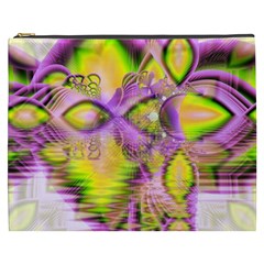 Golden Violet Crystal Heart Of Fire, Abstract Cosmetic Bag (xxxl) by DianeClancy