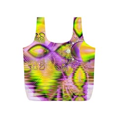 Golden Violet Crystal Heart Of Fire, Abstract Full Print Recycle Bag (s) by DianeClancy