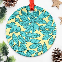 Leaves Dried Leaves Stamping Ornament (round) by Wegoenart