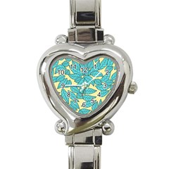 Leaves Dried Leaves Stamping Heart Italian Charm Watch by Wegoenart