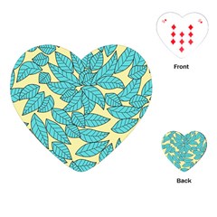 Leaves Dried Leaves Stamping Playing Cards (heart) by Wegoenart