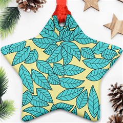 Leaves Dried Leaves Stamping Star Ornament (two Sides) by Wegoenart