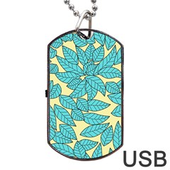 Leaves Dried Leaves Stamping Dog Tag Usb Flash (two Sides) by Wegoenart