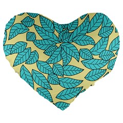 Leaves Dried Leaves Stamping Large 19  Premium Heart Shape Cushions by Wegoenart