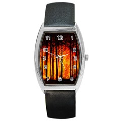 Forest Fire Forest Climate Change Barrel Style Metal Watch by Wegoenart