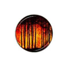 Forest Fire Forest Climate Change Hat Clip Ball Marker by Wegoenart