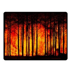 Forest Fire Forest Climate Change Double Sided Fleece Blanket (small)  by Wegoenart