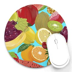 Fruit Picture Drawing Illustration Round Mousepads