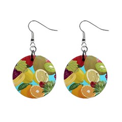 Fruit Picture Drawing Illustration Mini Button Earrings by Wegoenart