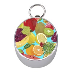 Fruit Picture Drawing Illustration Mini Silver Compasses by Wegoenart