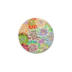 Dahlia Flower Colorful Art Collage Golf Ball Marker by Wegoenart