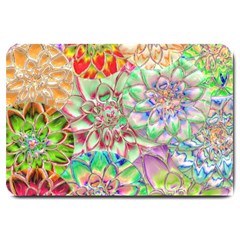 Dahlia Flower Colorful Art Collage Large Doormat  by Wegoenart