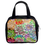 Dahlia Flower Colorful Art Collage Classic Handbag (Two Sides) Front