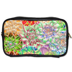 Dahlia Flower Colorful Art Collage Toiletries Bag (one Side) by Wegoenart