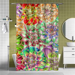 Dahlia Flower Colorful Art Collage Shower Curtain 48  X 72  (small)  by Wegoenart