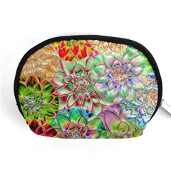 Dahlia Flower Colorful Art Collage Accessory Pouch (medium) by Wegoenart