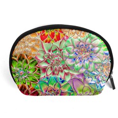 Dahlia Flower Colorful Art Collage Accessory Pouch (large) by Wegoenart