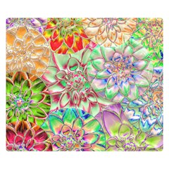 Dahlia Flower Colorful Art Collage Double Sided Flano Blanket (small)  by Wegoenart