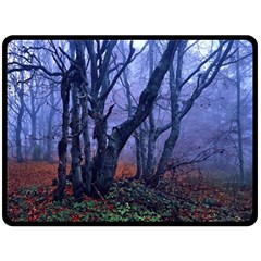 Beeches Autumn Foliage Forest Tree Double Sided Fleece Blanket (large) 