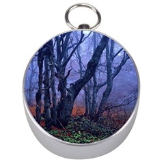 Beeches Autumn Foliage Forest Tree Silver Compasses by Wegoenart