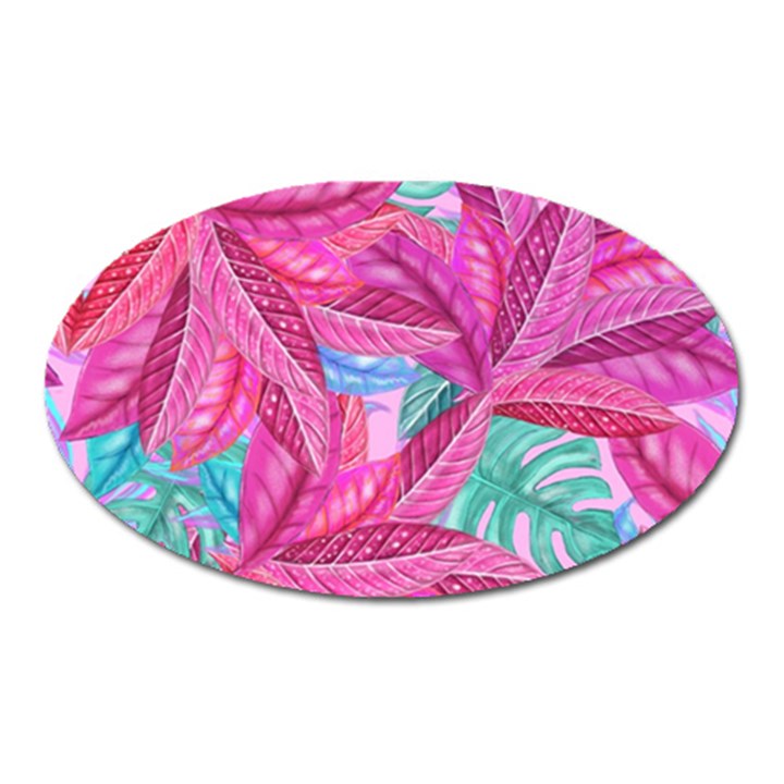 Leaves Tropical Reason Stamping Oval Magnet