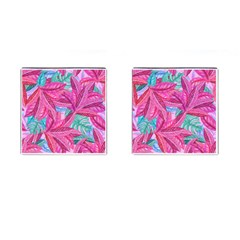 Leaves Tropical Reason Stamping Cufflinks (square) by Wegoenart