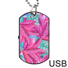 Leaves Tropical Reason Stamping Dog Tag Usb Flash (one Side) by Wegoenart