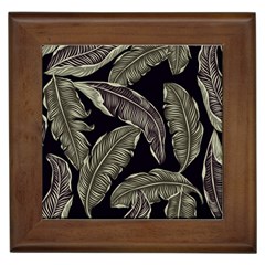 Jungle Leaves Tropical Pattern Framed Tiles by Wegoenart