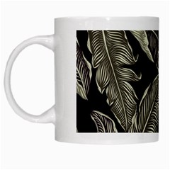 Jungle Leaves Tropical Pattern White Mugs by Wegoenart