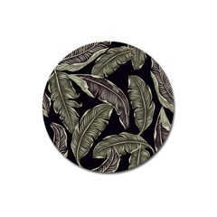 Jungle Leaves Tropical Pattern Magnet 3  (round) by Wegoenart