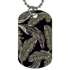 Jungle Leaves Tropical Pattern Dog Tag (one Side) by Wegoenart