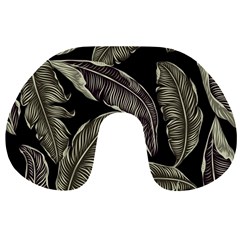 Jungle Leaves Tropical Pattern Travel Neck Pillows by Wegoenart